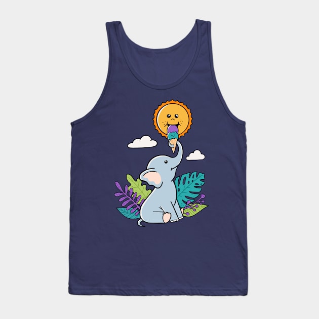 Funny Elephant and sun Tank Top by coffeeman